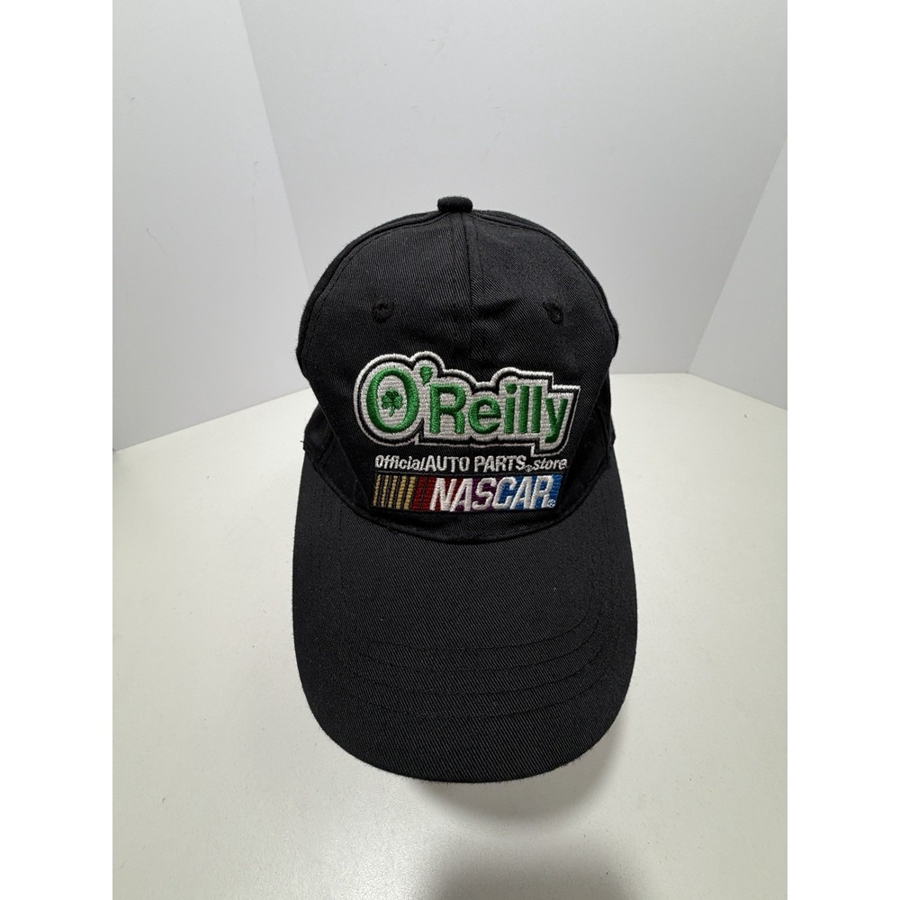 O'Reilly Auto Parts Nascar Strapback Baseball Cap Black One Size Embroidered